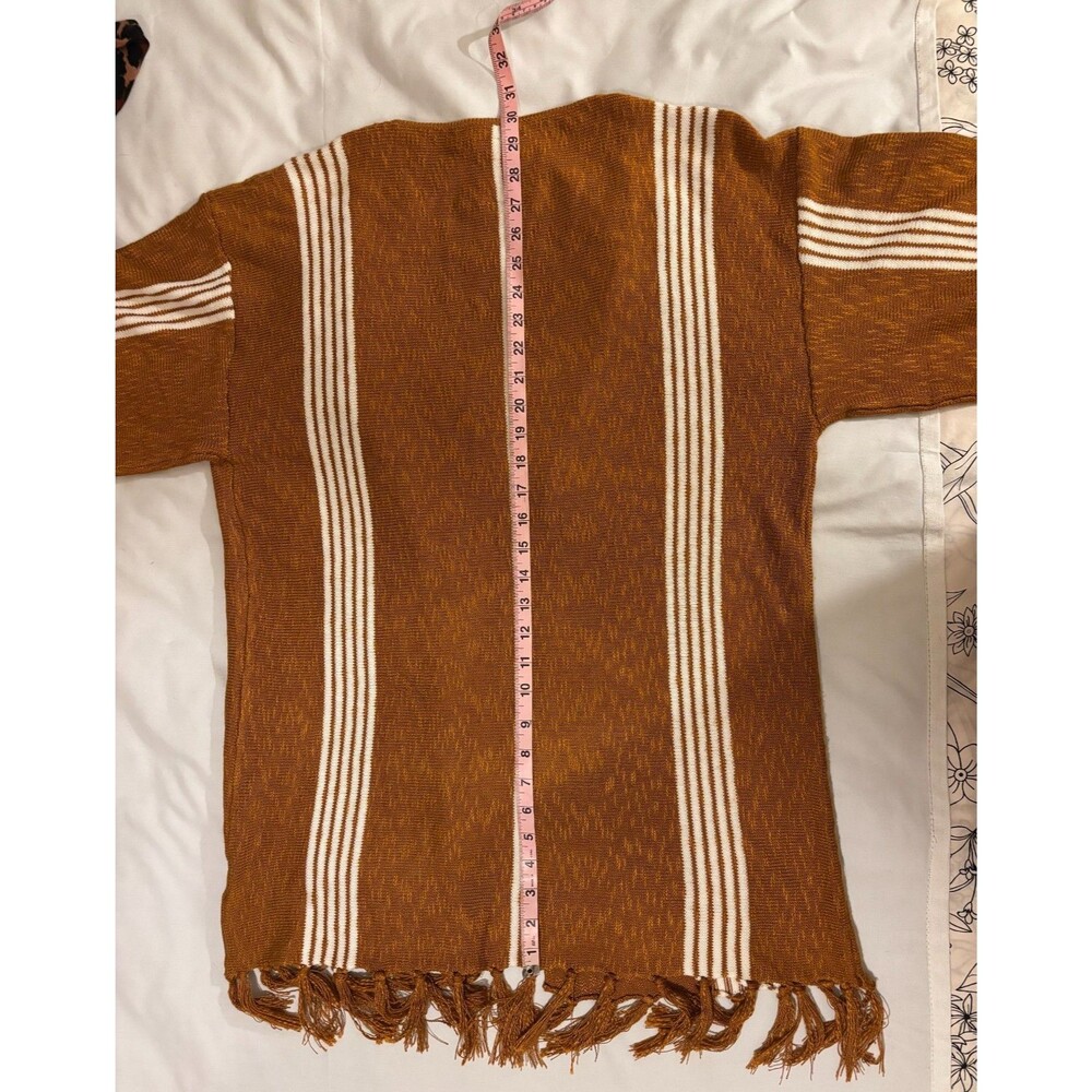 Rip Curl Striped Fringed Tassel Open Cardigan Swe… - image 5